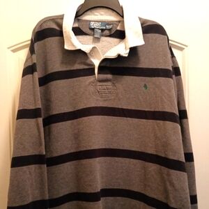 Polo by Ralph Lauren Men's Gray Striped Shirt